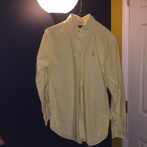 Long sleeved button down Ralph Lauren shirt.